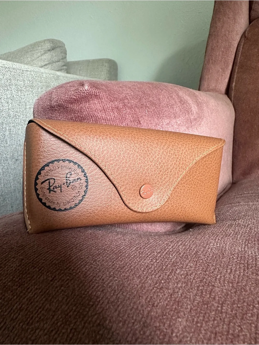 Ray-Ban Tan/Brown Faux Leather Sunglasses Case - Picture 3 of 7